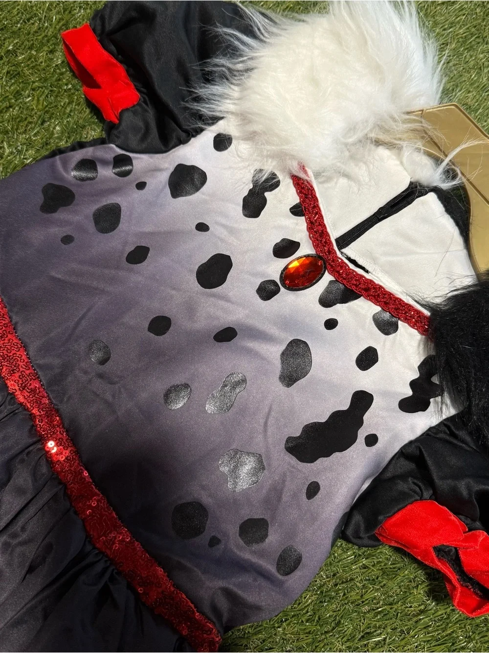 Girls Cruella De Vil Costume Dress